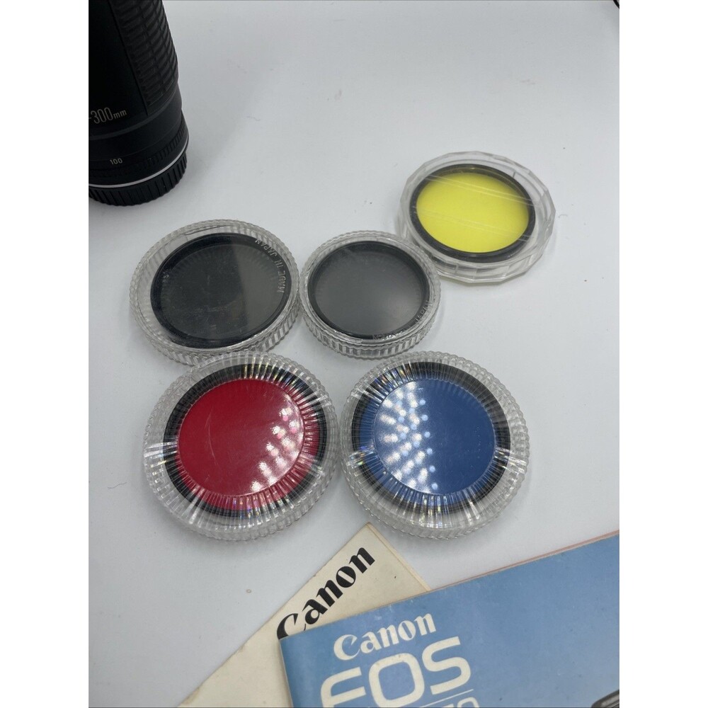 Canon EOS Rebel XS DSLR Camera Cannon 650 Speedlite 300ez Lens Lot Filters Works - Picture 15 of 16